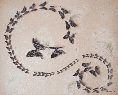 Декор стен бабочками своими руками: трафареты, шаблоны для вырезания из бумаги, фото