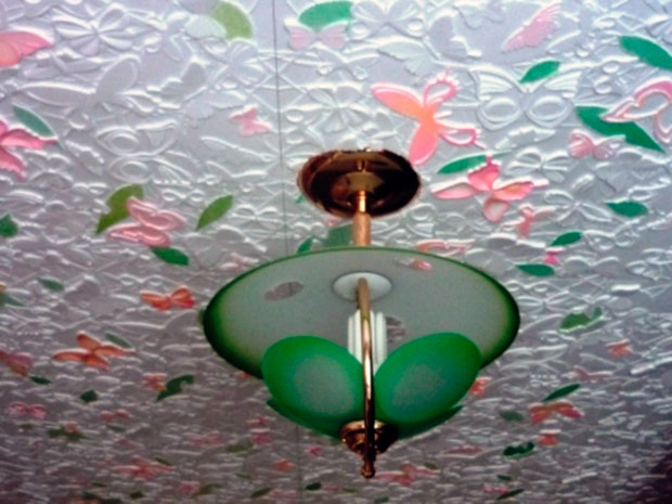 Бабочки на потолке из пластиковых панелей