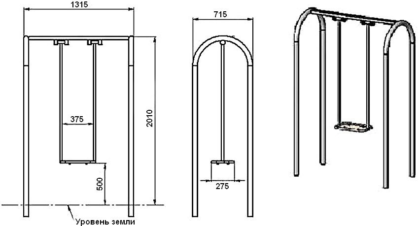 Детские качели для дачи своими руками чертежи